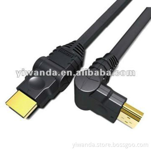 gold hdmi cable male with right angle